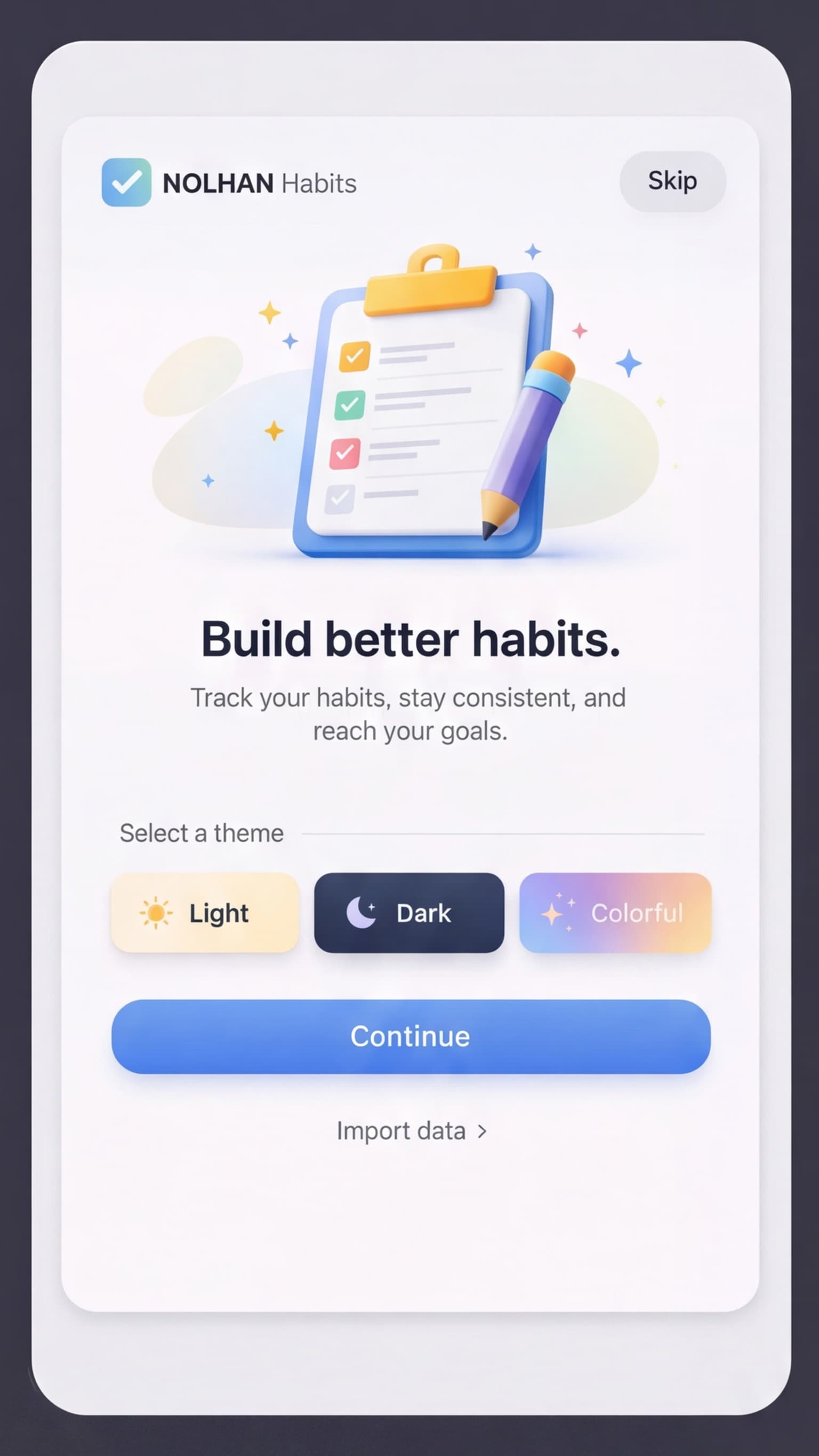 Habit & Analytics – Screen 1