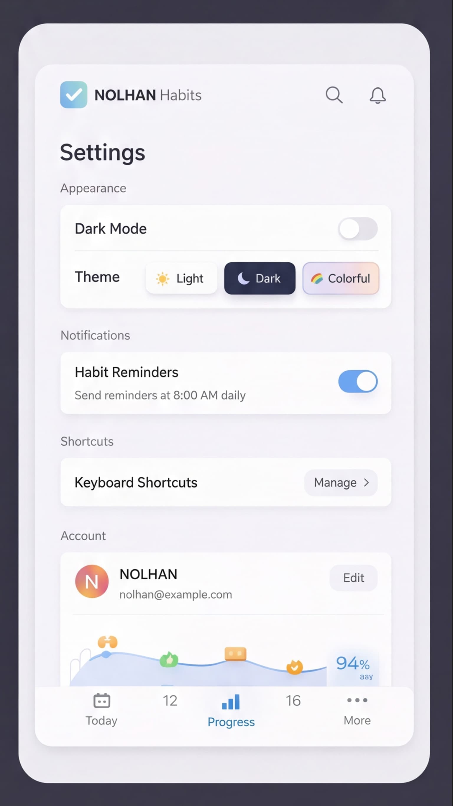 Habit & Analytics – Screen 4