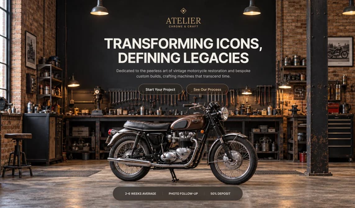 Atelier Chrome & Craft website