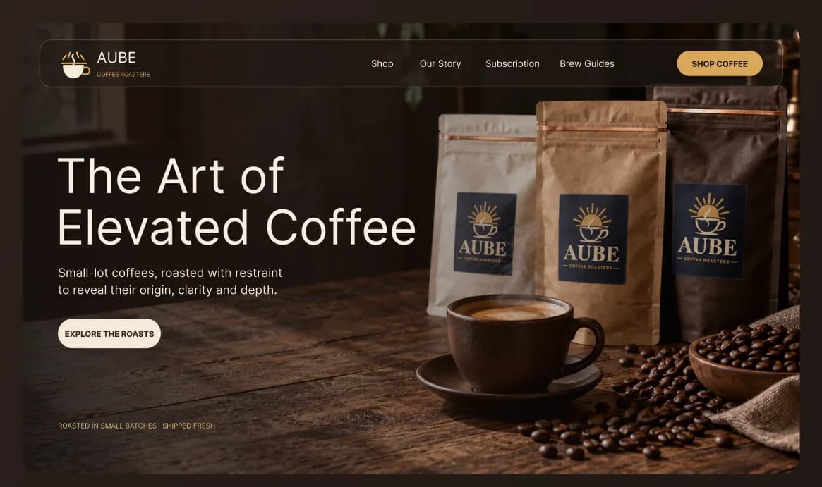 Aube Coffee website